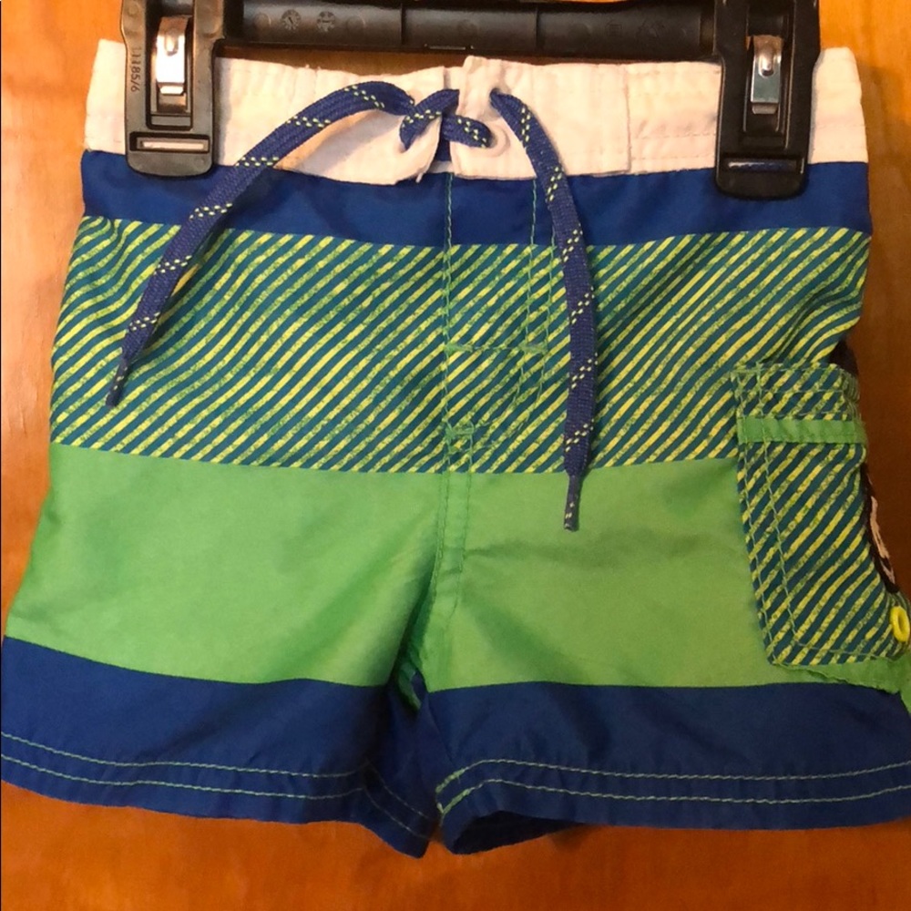 Infant Boys, Oshkosh, Blue & Green Swim Trunks, 18